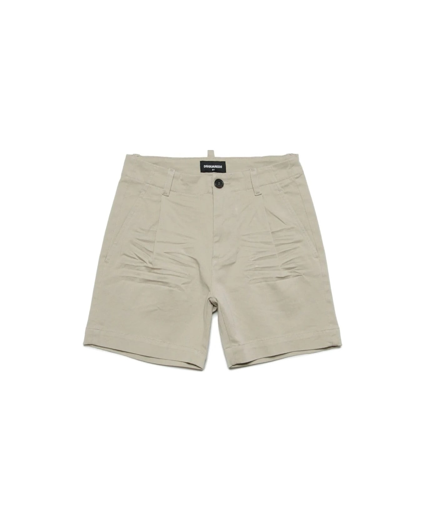 Dsquared2 Beige Shorts With Crumpled Effect - Brown ボトムス