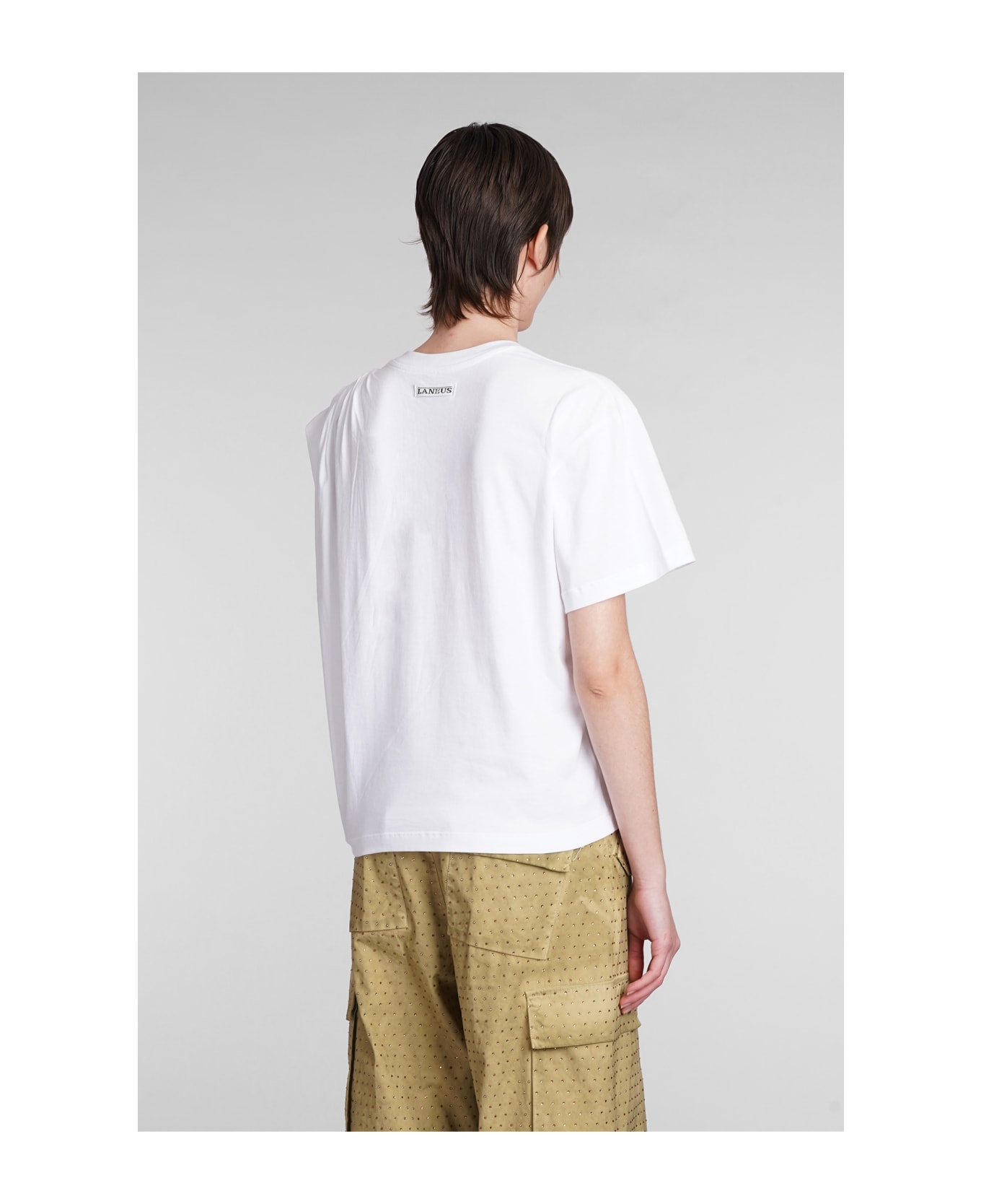 Laneus T-shirt In White Cotton - white