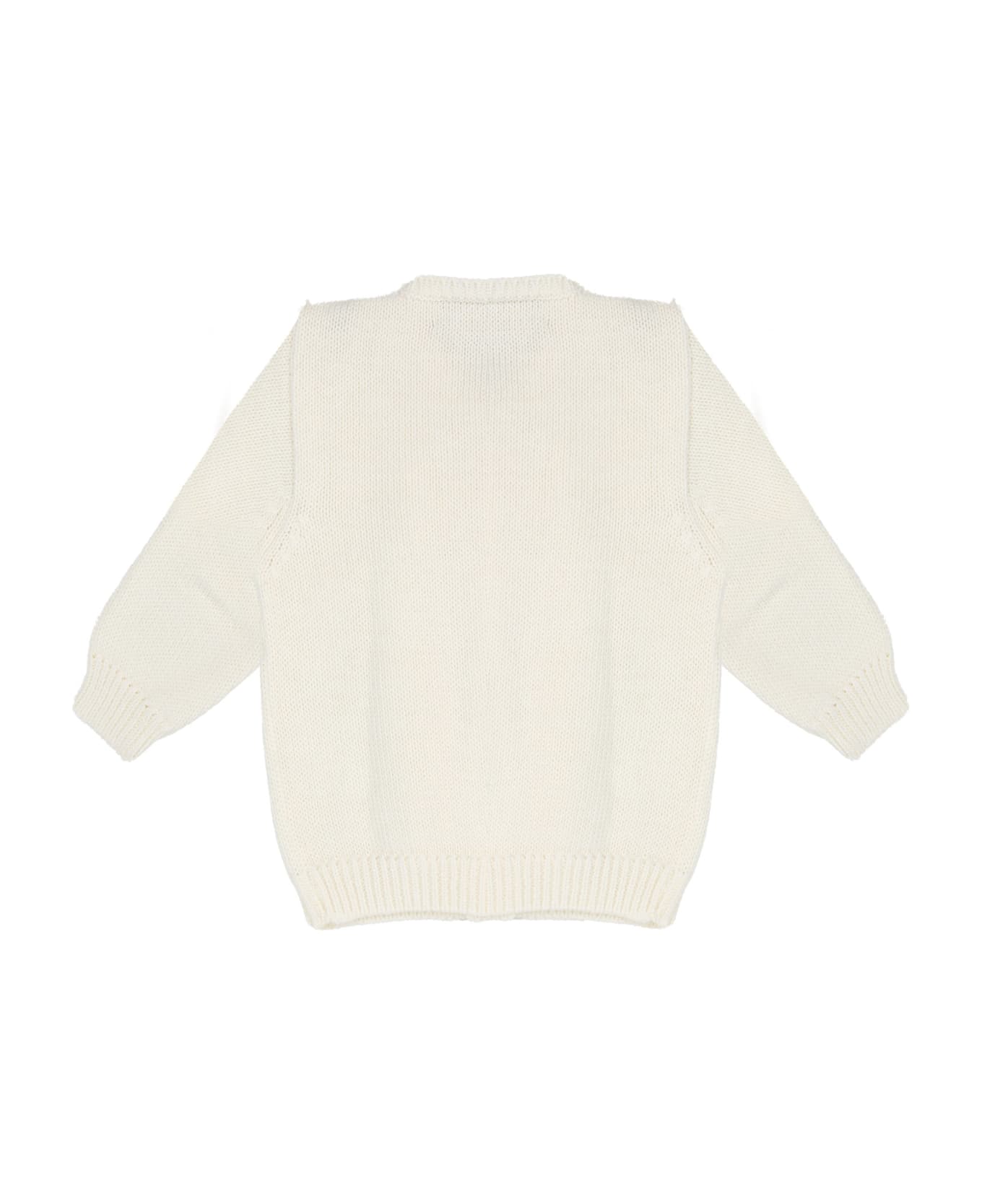 La stupenderia Cotton Sweater - White