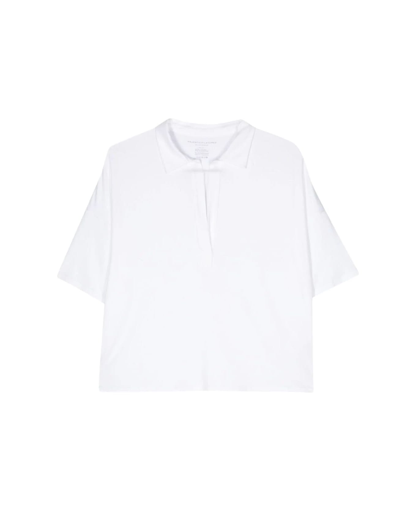 Majestic Filatures Short Sleeve Polo - Blanc ポロシャツ