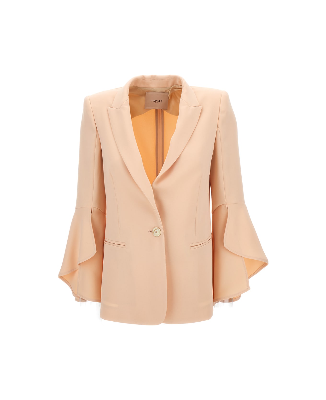 TwinSet Pink Blazer With Wide Sleeves In Technical Fabric Woman - LIGHT PINK