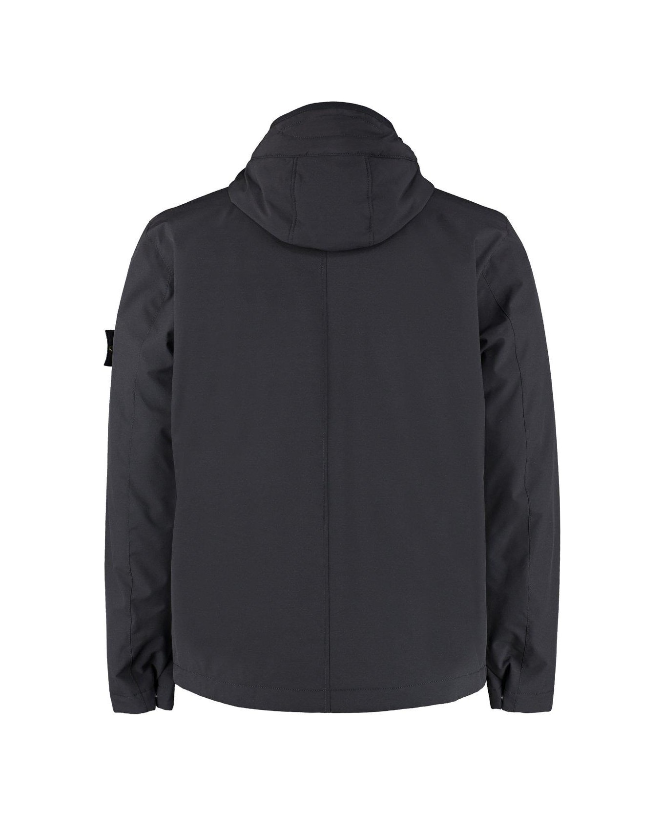Stone Island Compass-patch Hooded Jacket - Nero.