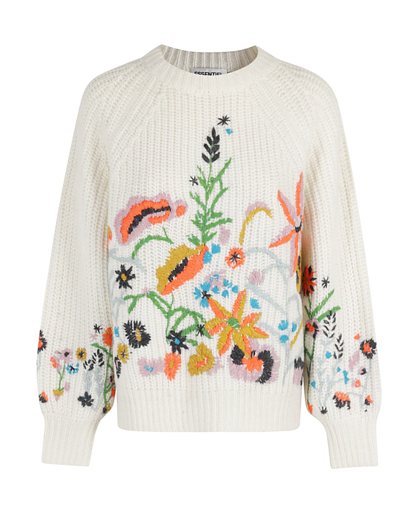 Essentiel Antwerp Glossy Embroidered Knit Pull - Off White