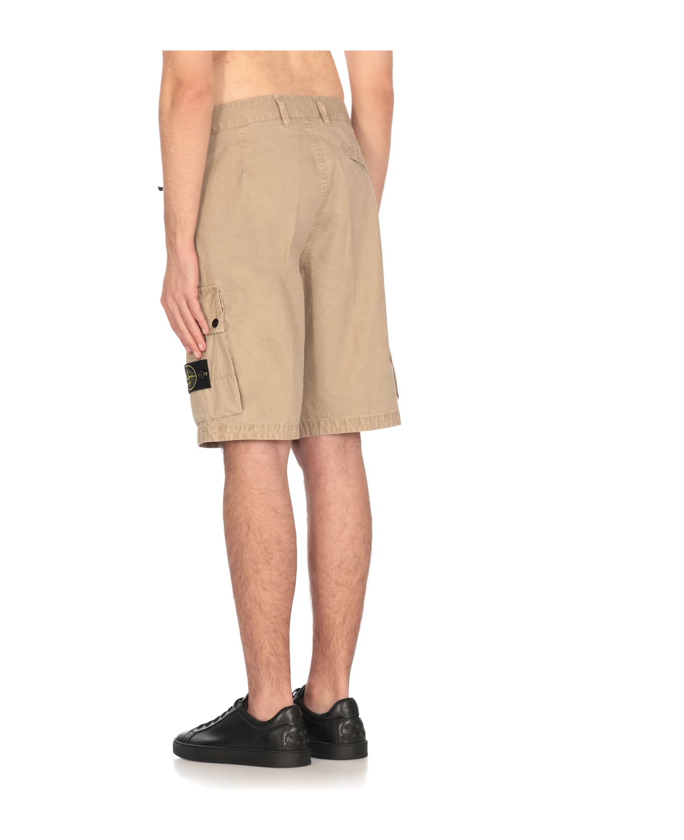 Stone Island Logoed Bermuda Shorts - Beige