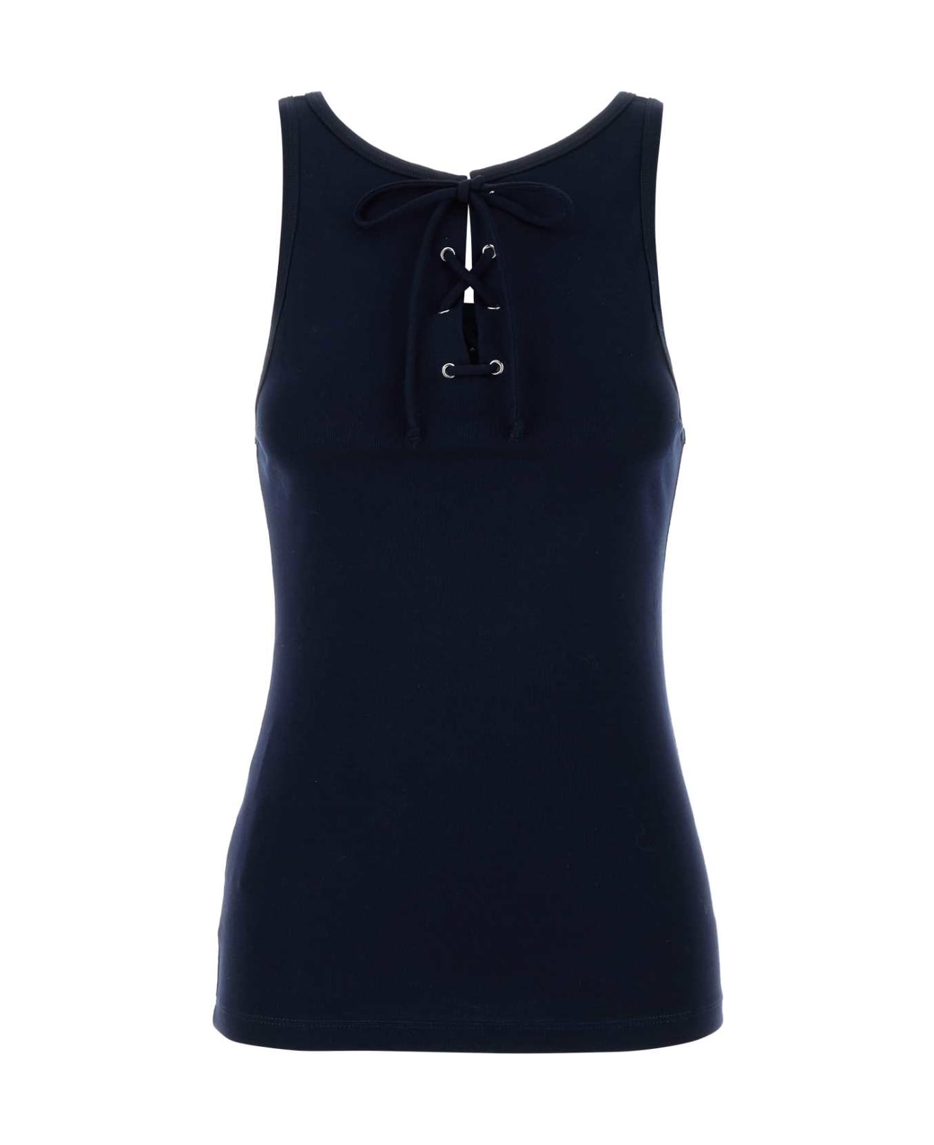 Prada Navy Blue Cotton Tank Top - NAVY