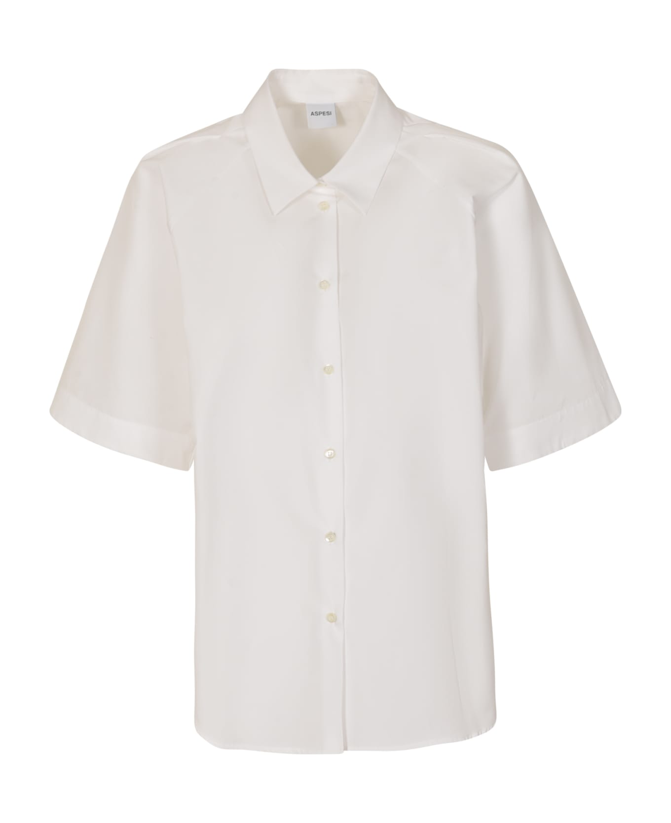 Aspesi Short-sleeved Plain Shirt - Bianco