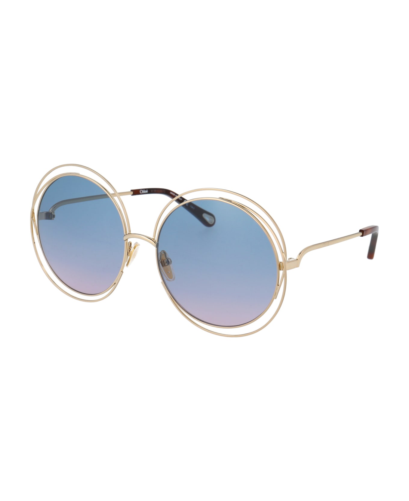 Chloé Eyewear Ch0045s Sunglasses - 003 GOLD GOLD BLUE サングラス