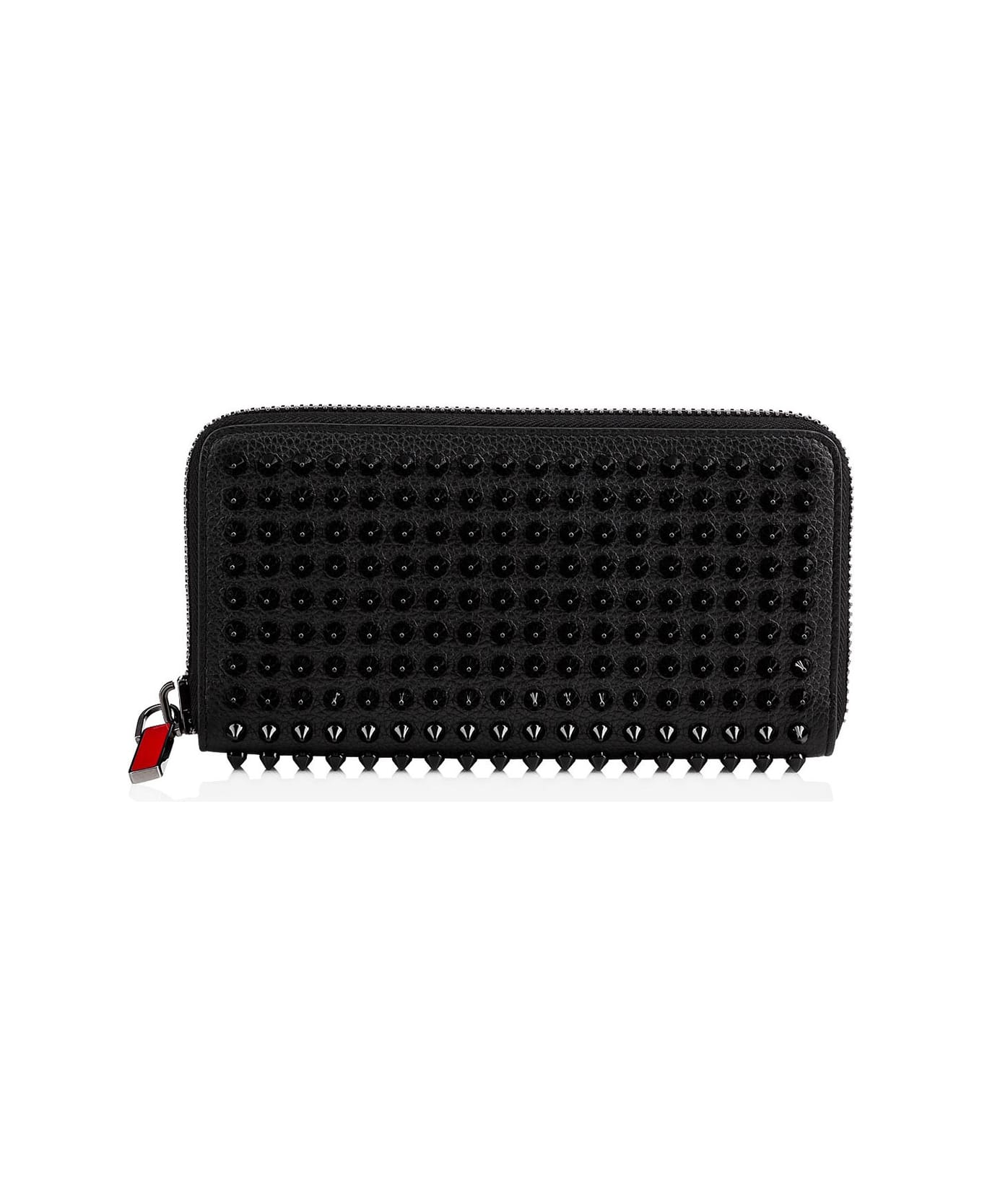Christian Louboutin Leather Panettone Wallet With Spikes - Black 財布