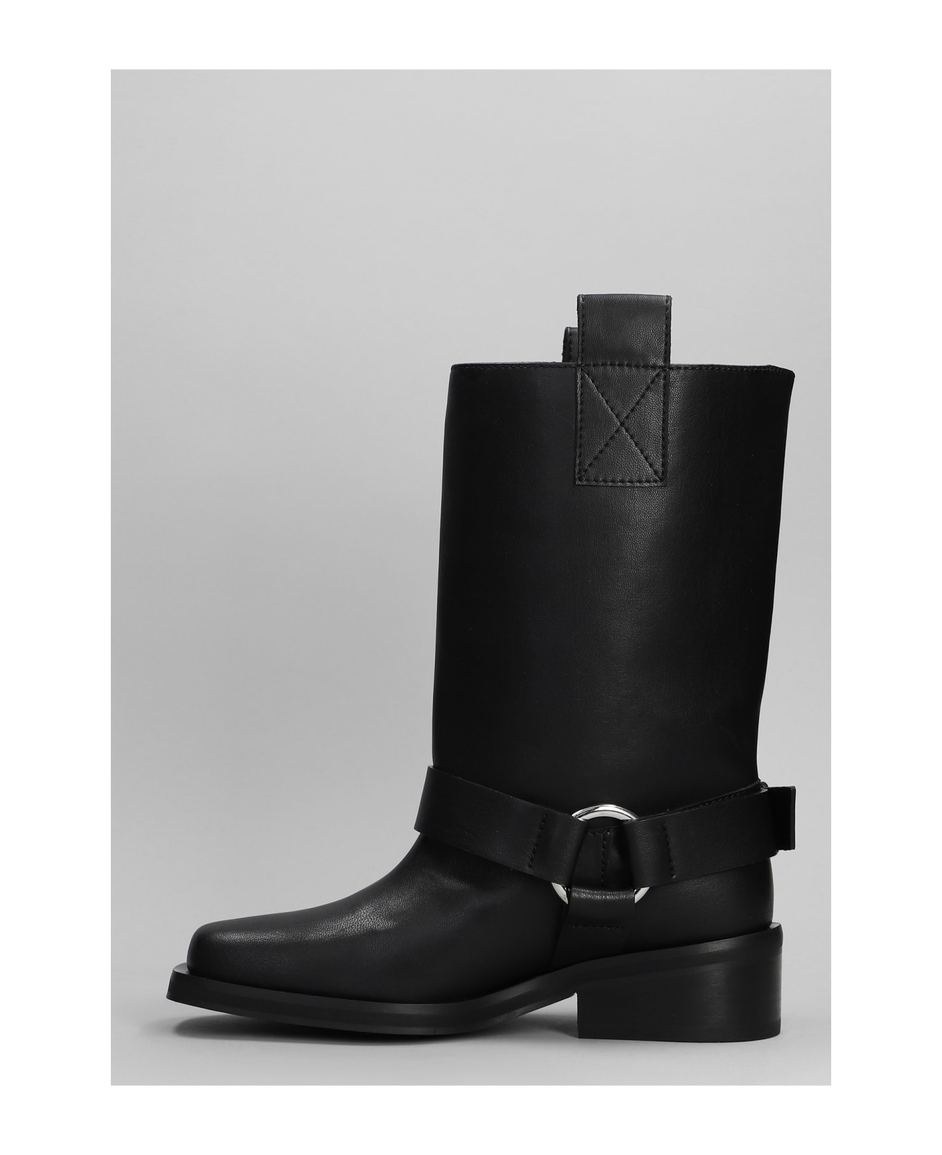 Ganni Boots In Black Synthetic Leather - black