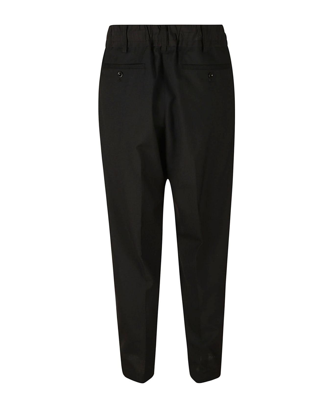 Sacai Drawstring Waist Plain Trousers - Black