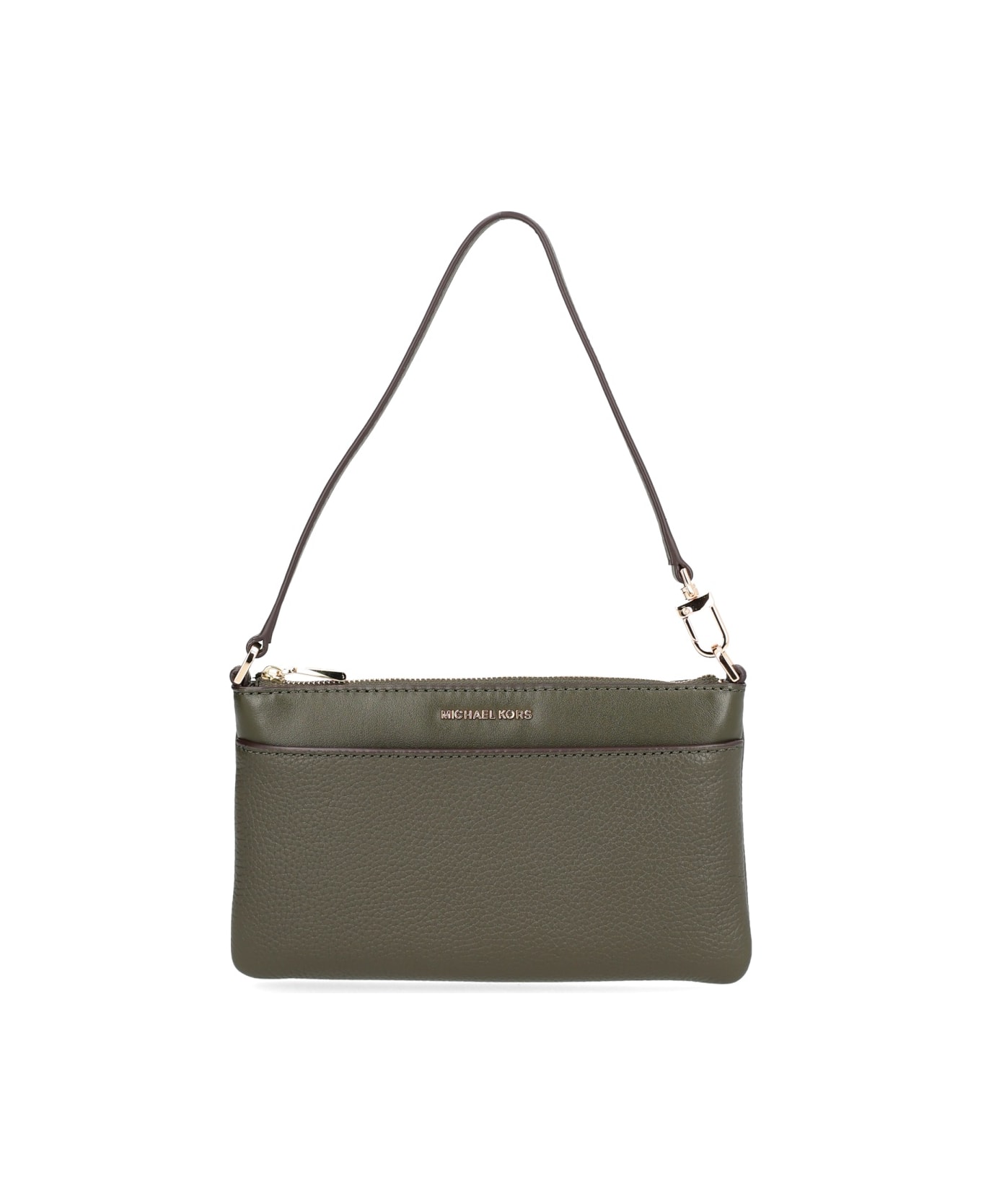 Michael Kors Leather Clutch Bag - GREEN