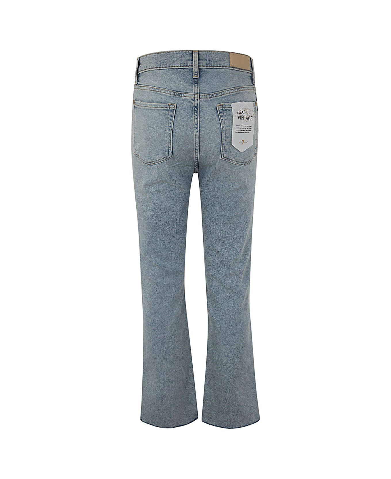 7 For All Mankind Hw Slim Kick Luxe Vintage Sunday With Distressed Hem - Light Blue デニム