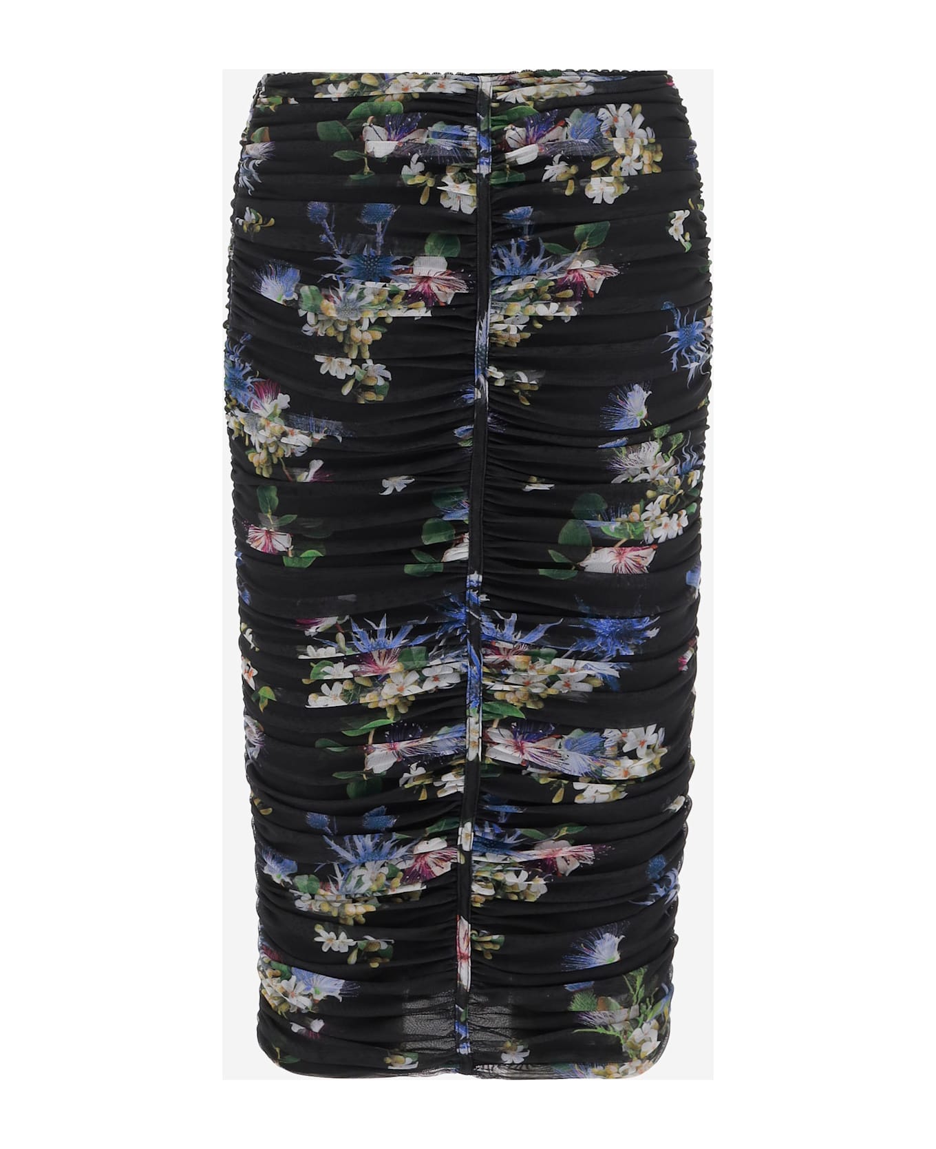Blumarine Stretch Fabric Midi Skirt - Black