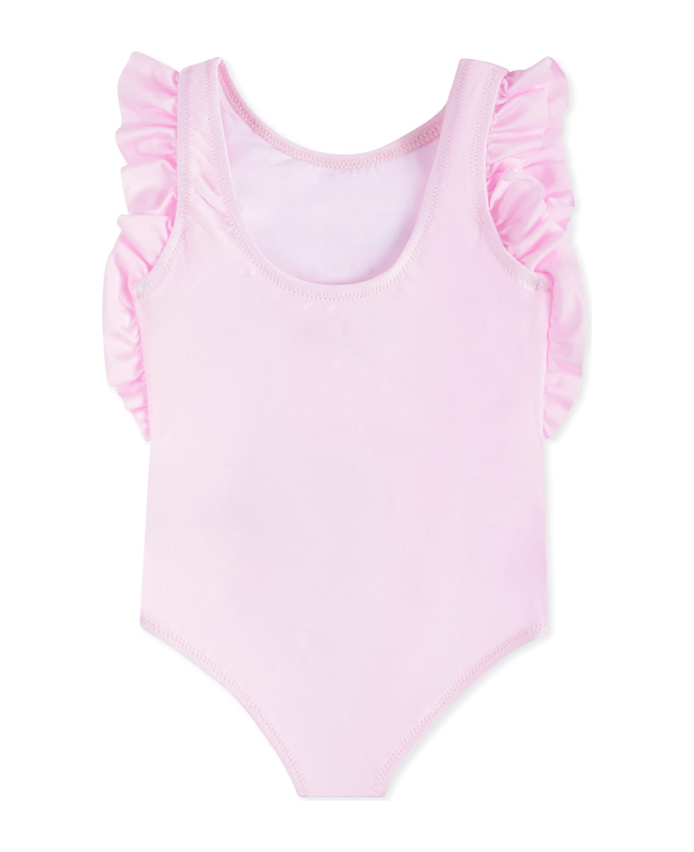 Balmain Pink Swimsuit For Baby Girl With Logo - Pink