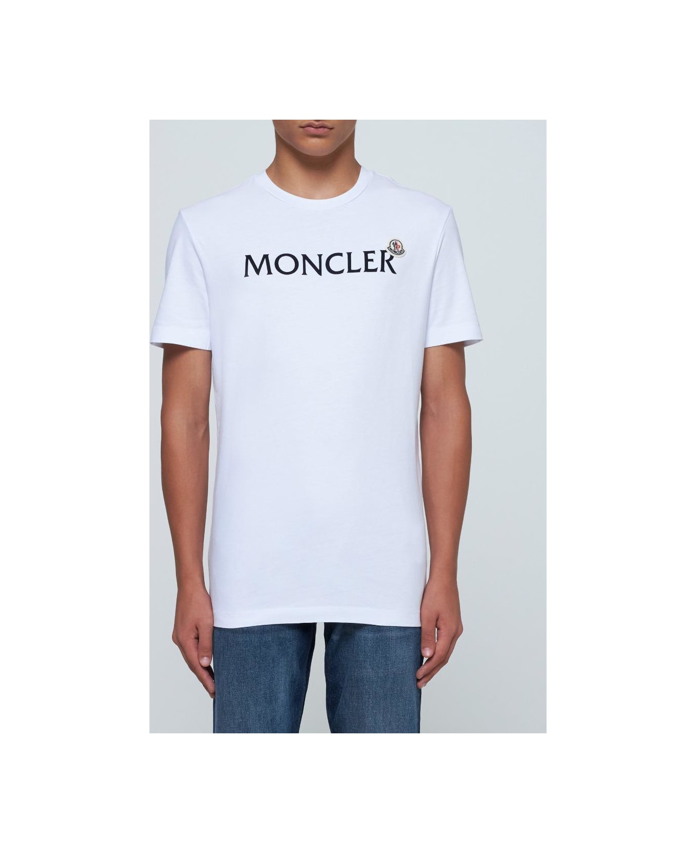 Moncler Logo Cotton T-shirt - White