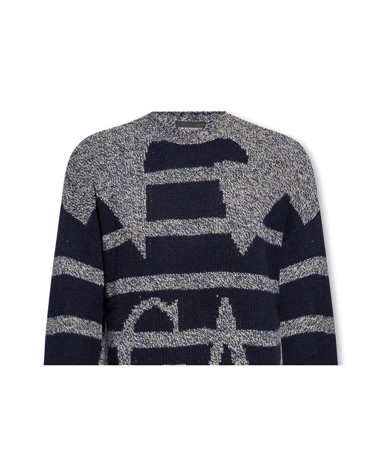 Giorgio Armani Men's Maglia Mohair and Wool Knit Pullover Sweater