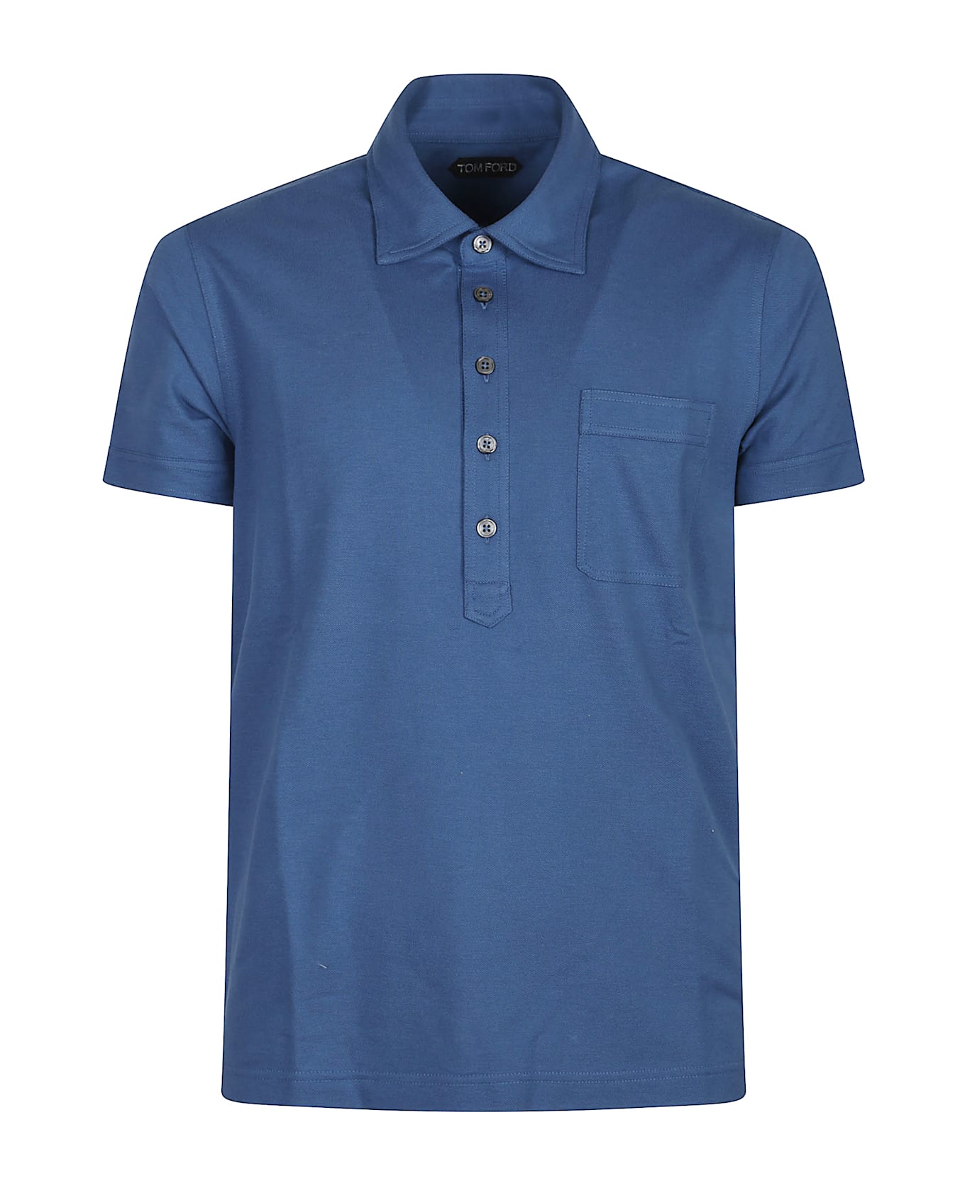 Tom Ford Short Sleeve Polo Shirt - Denim  Blue