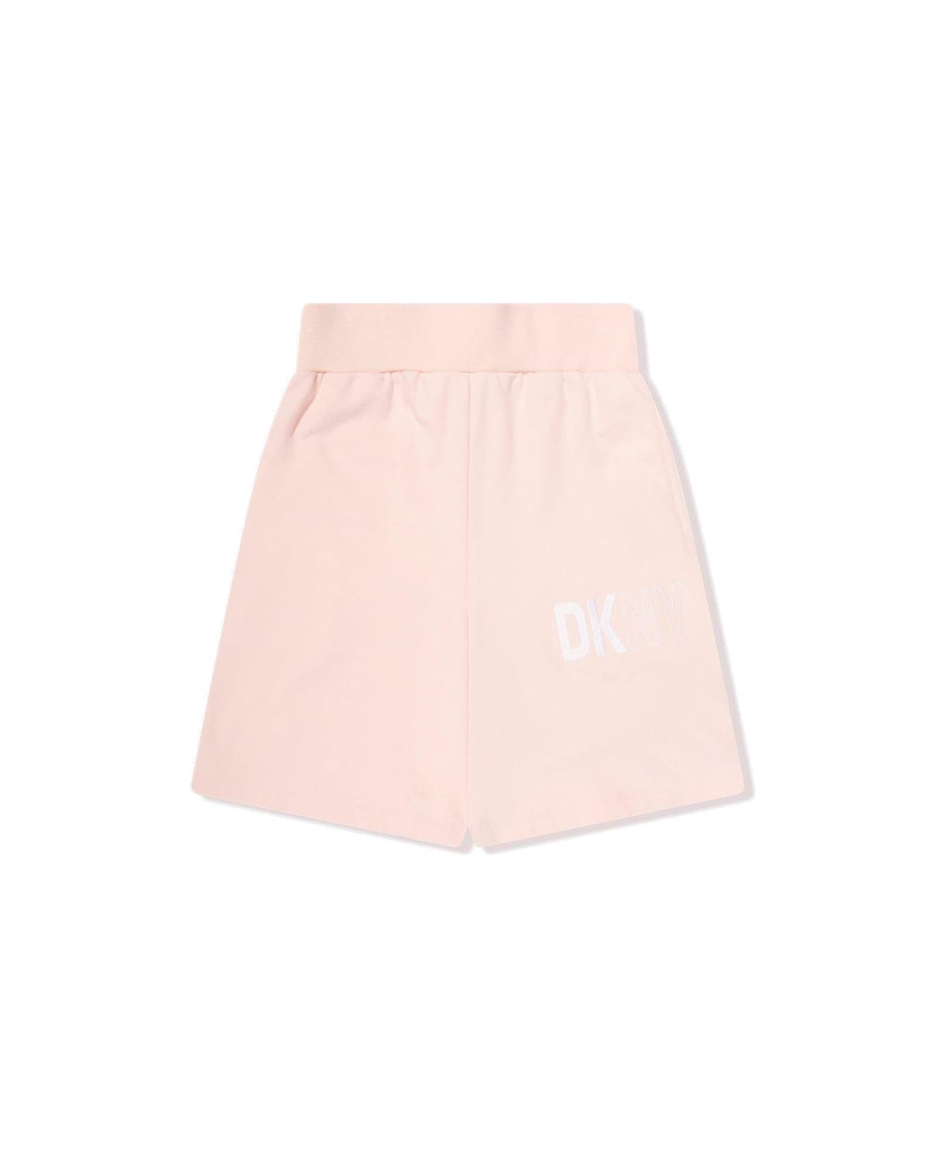 DKNY Logo-printed Knee-length Shorts - Rosa