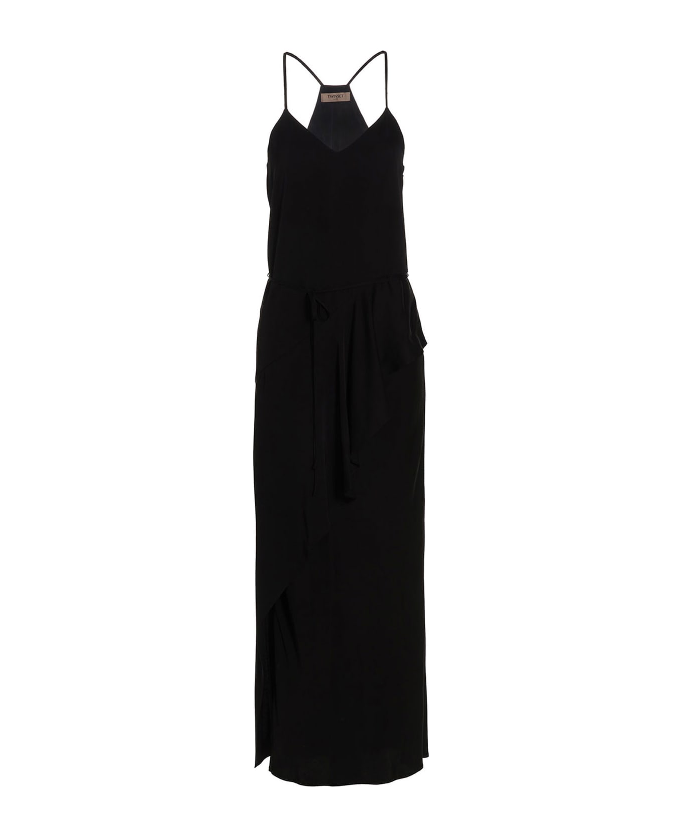 TwinSet Satin Maxi Dress - Black   ワンピース＆ドレス