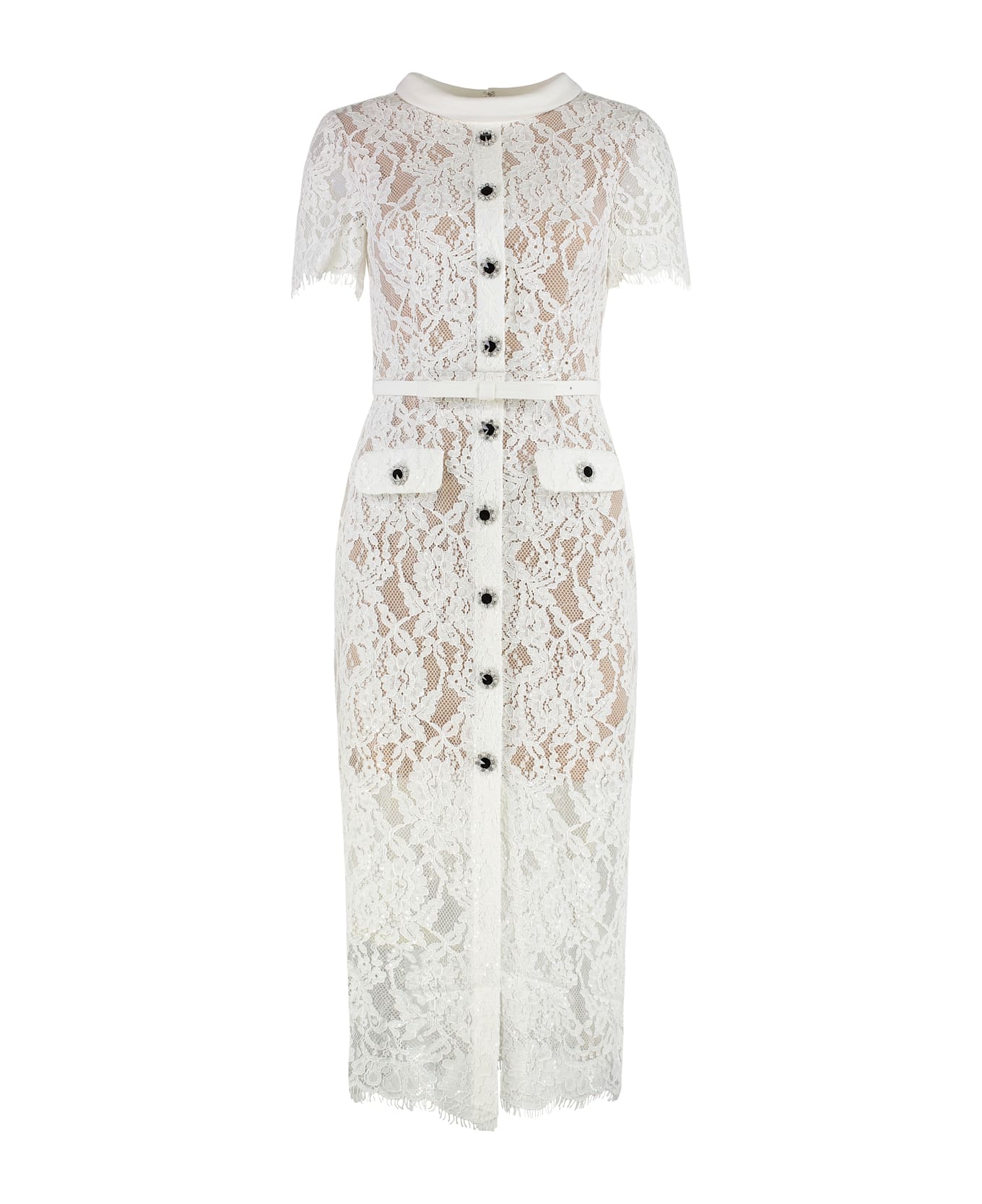 self-portrait Lace Midi Dress - White