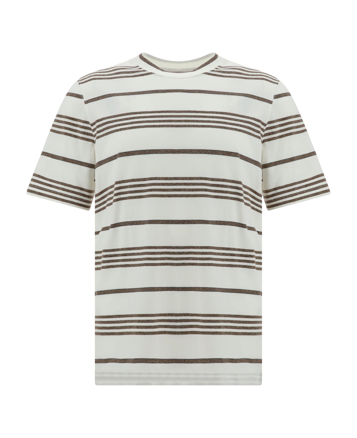 Brunello Cucinelli Cotton T-shirt - Off White/sigaro/grigio