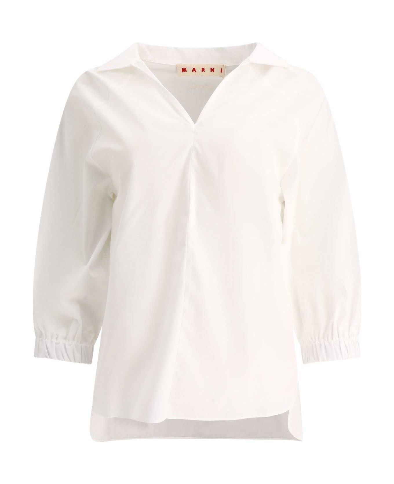 Marni V-neck Short-sleeved Blouse - Bianco