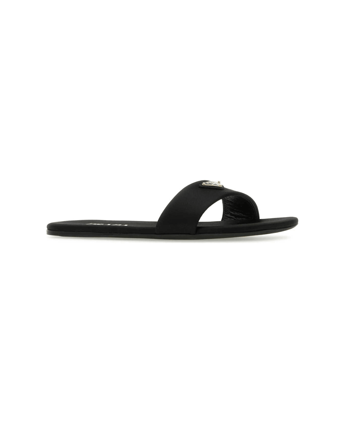 Prada Black Satin Slippers - NERO