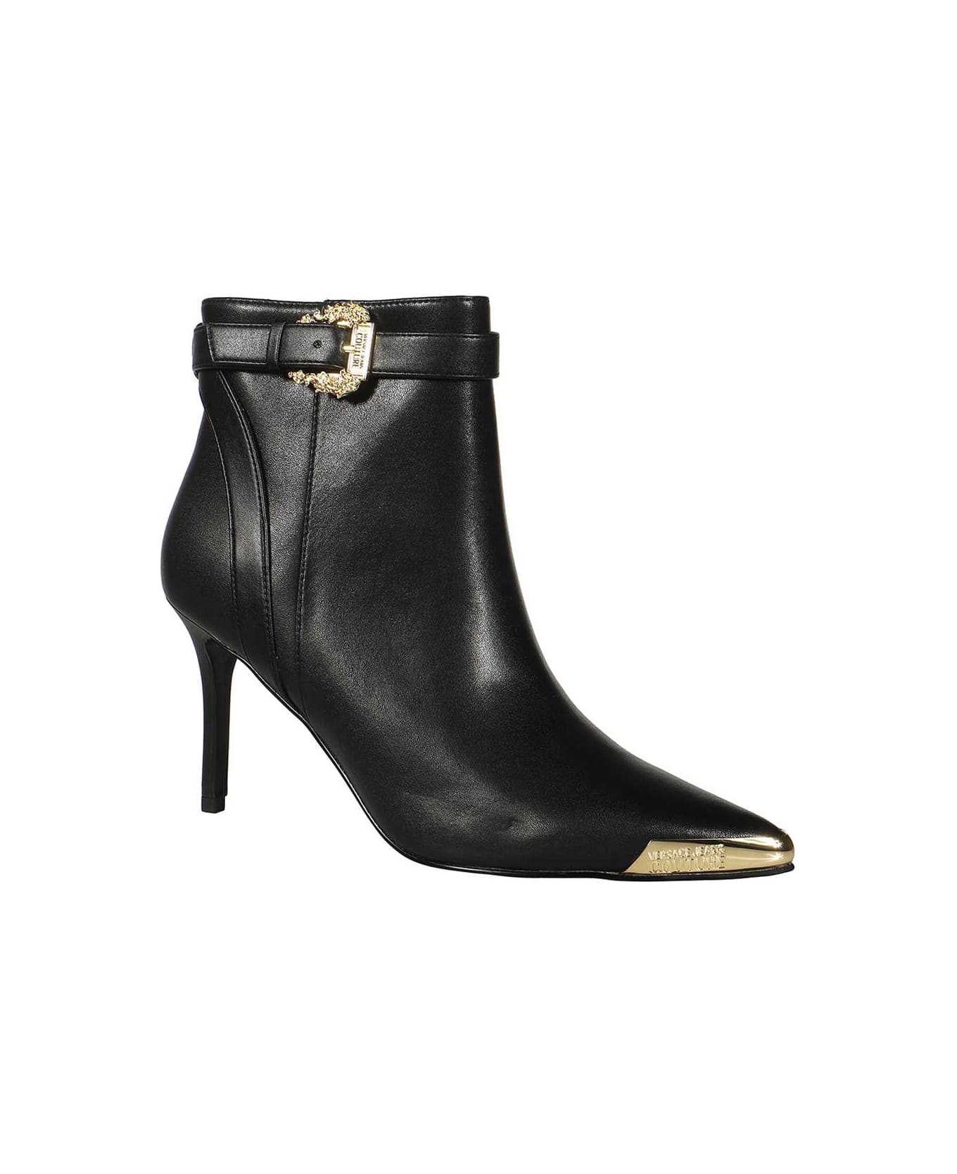 Versace Jeans Couture Leather Ankle Boots - black