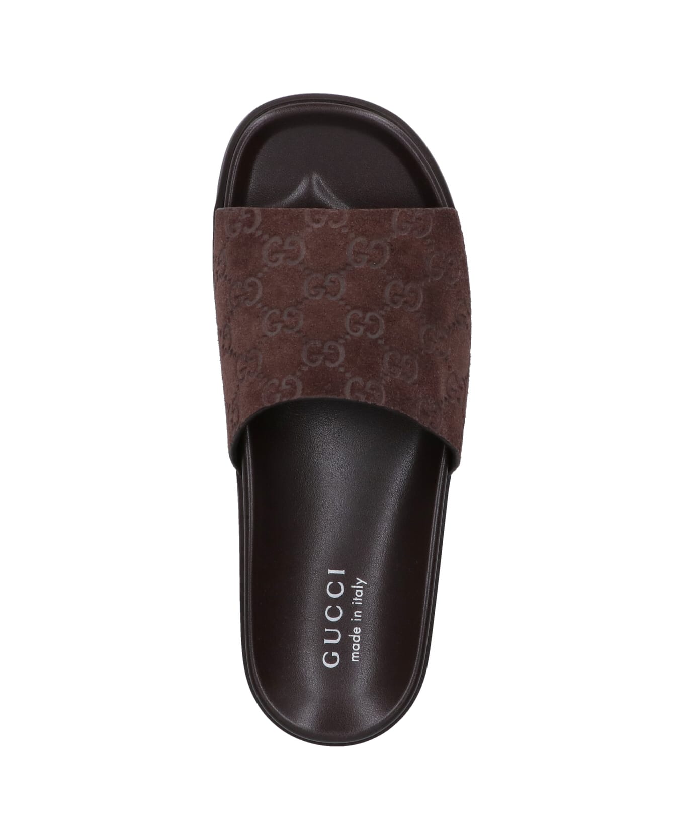 Gucci "gg" Slide Sandals - Brown