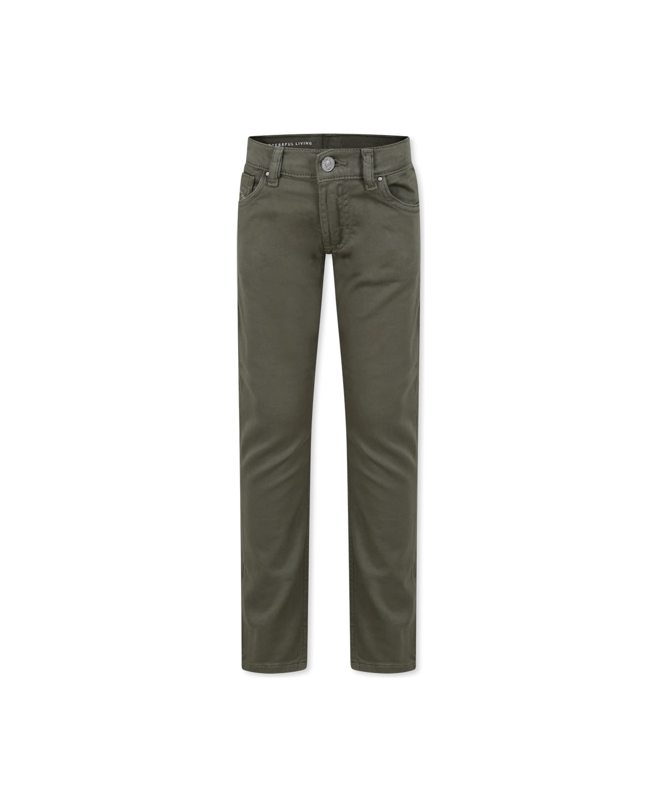 Diesel Green Trousers For Boy With Logo - Green