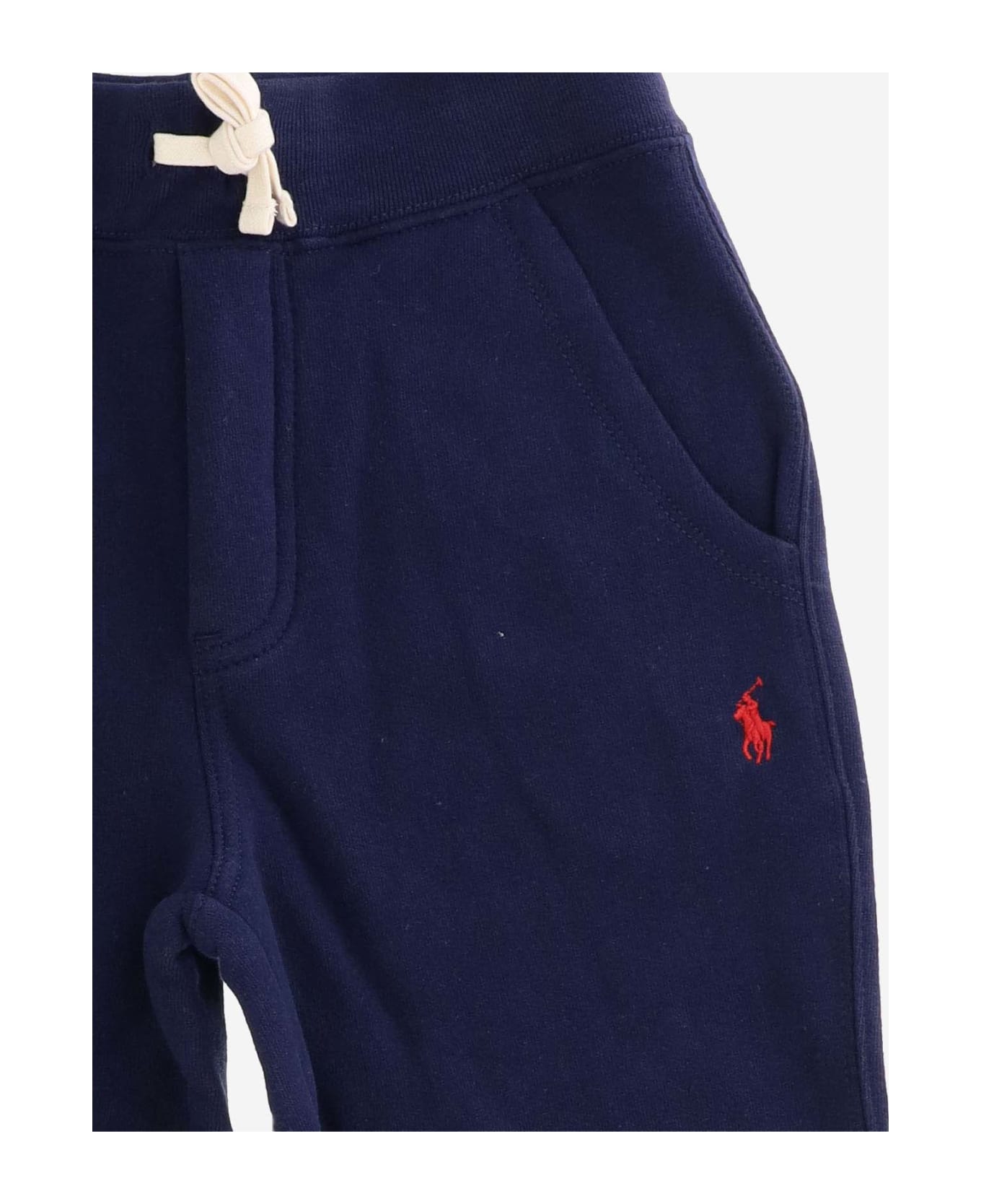 Ralph Lauren Cotton Blend Joggers With Logo - Navy