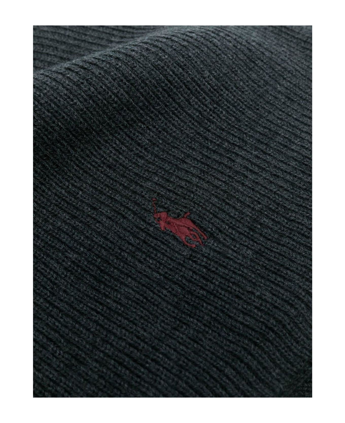 Polo Ralph Lauren Logo Embroidered Knitted Scarf - Grey