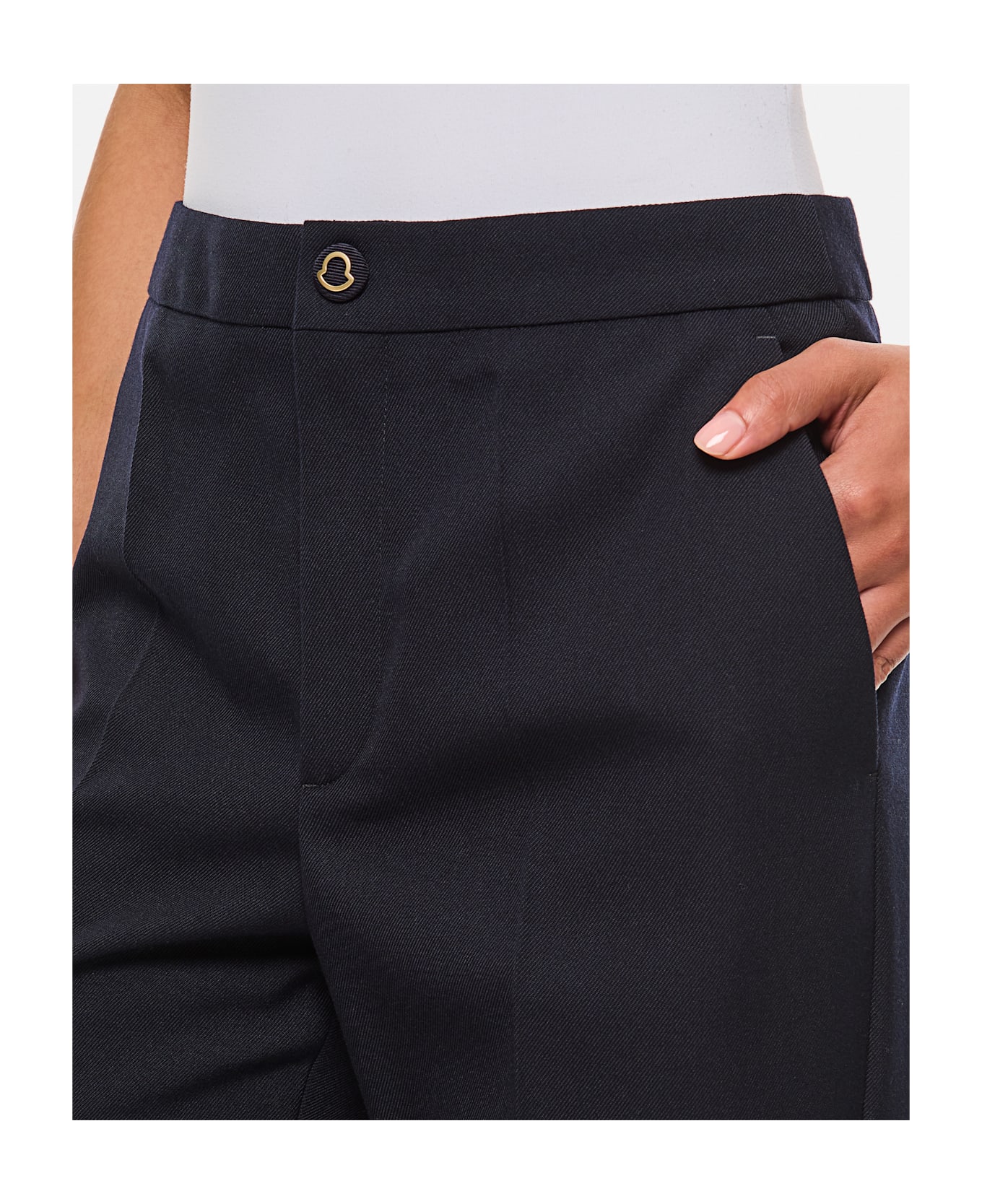 Moncler High Waist Denim Pants - Blue