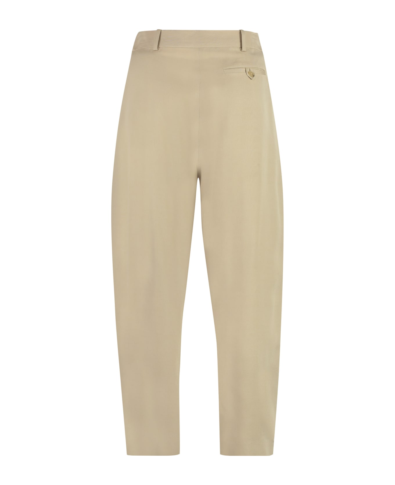 Stella McCartney Iconic Cropped Pleated Trousers - Beige