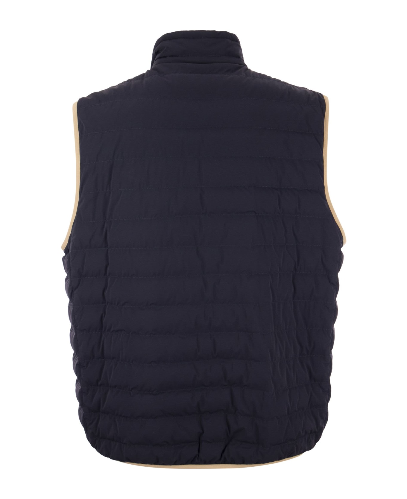 Brunello Cucinelli Lightweight Sleeveless Down Jacket In Membraned Nylon - Blue