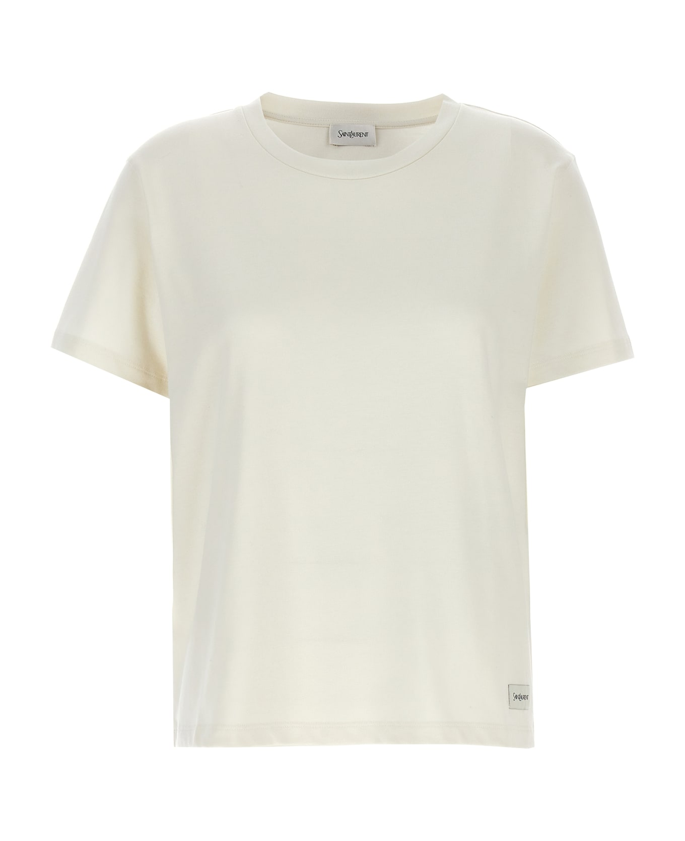 Saint Laurent Logo Label T-shirt - White