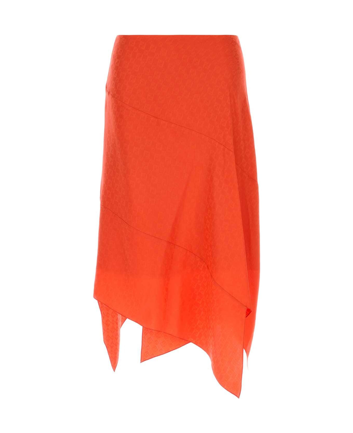 Fendi Coral Silk Skirt - BITTER-25