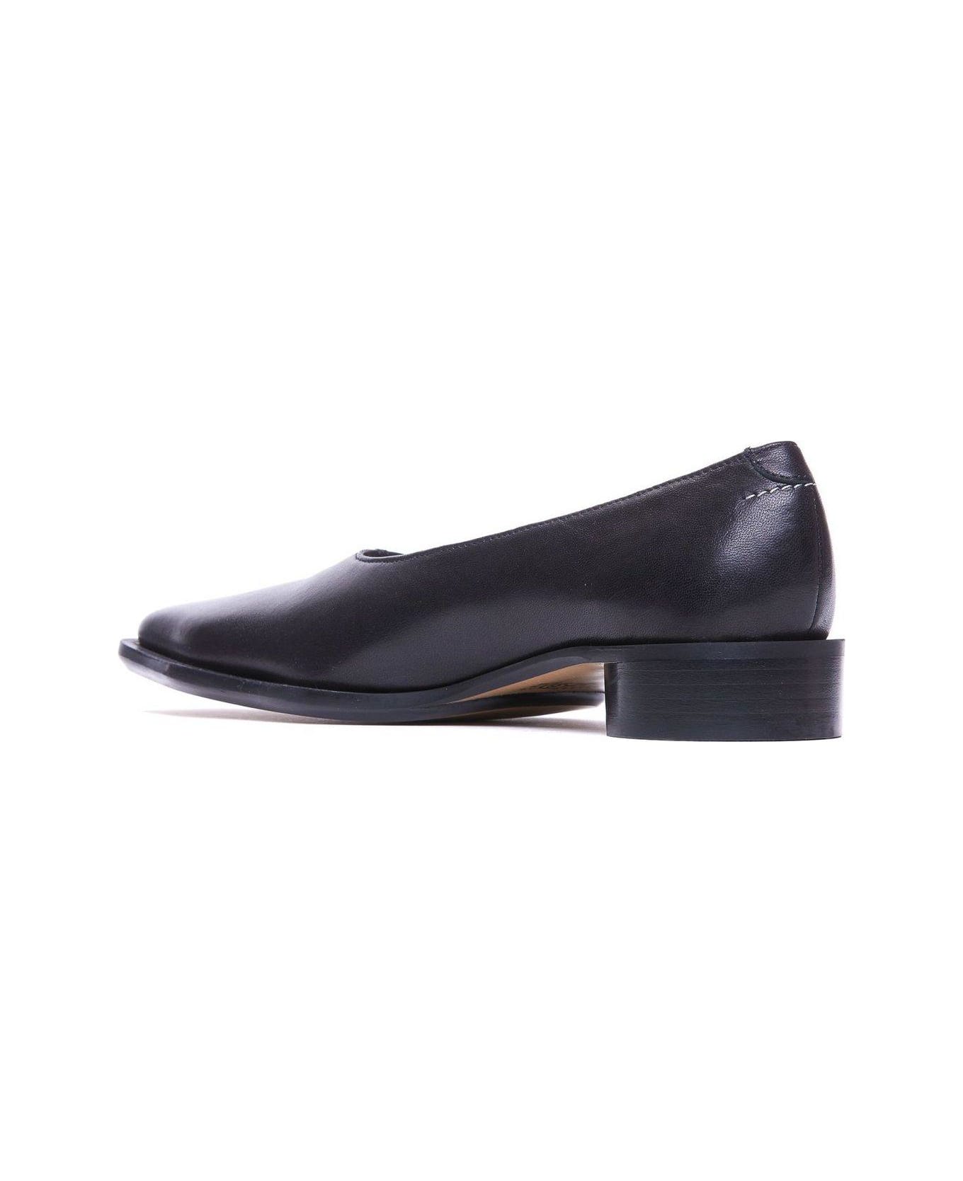 MM6 Maison Margiela Square Toe Slip-on Ballerinas - Black