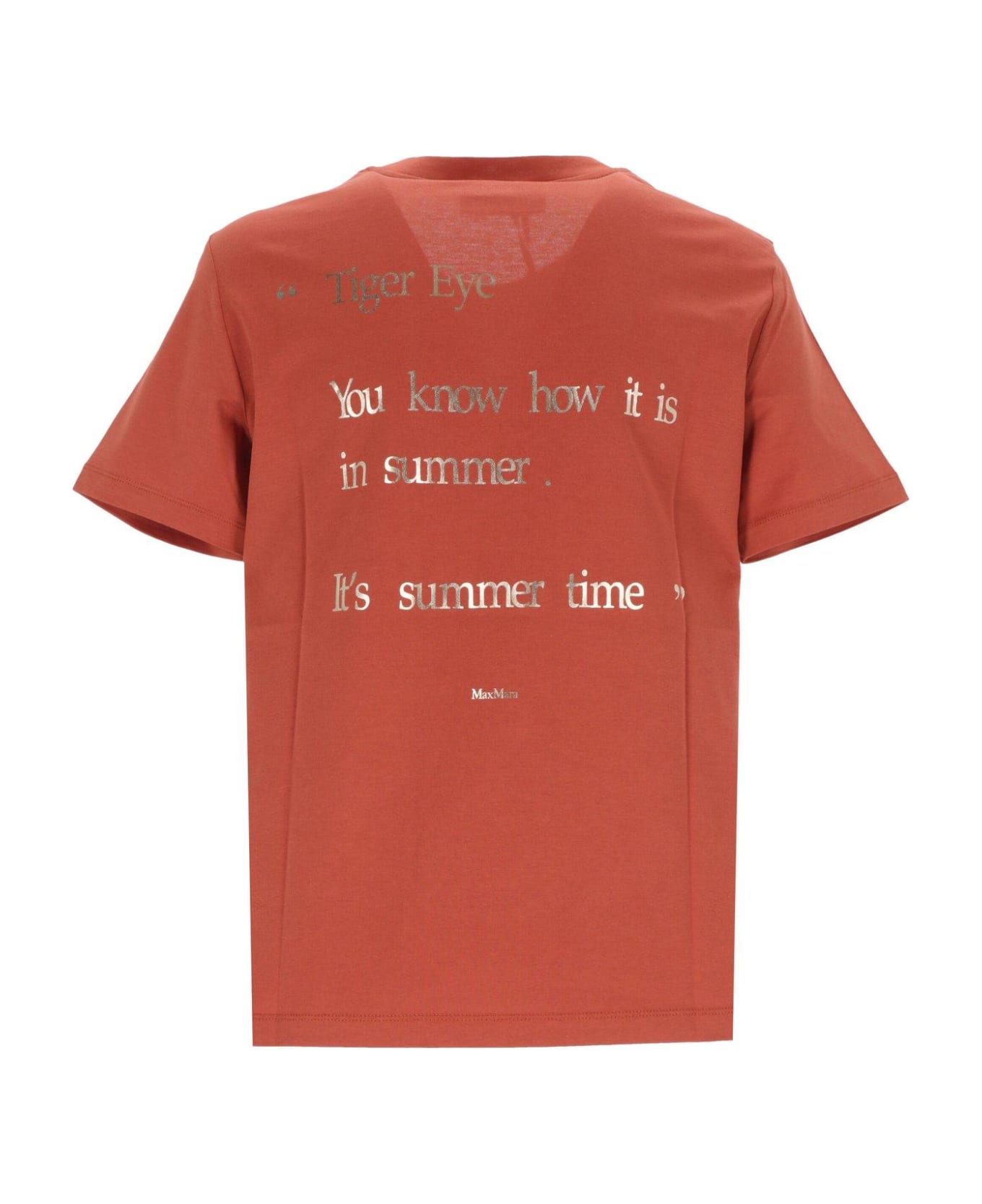 'S Max Mara Logo Printed Crewneck T-shirt - Orange