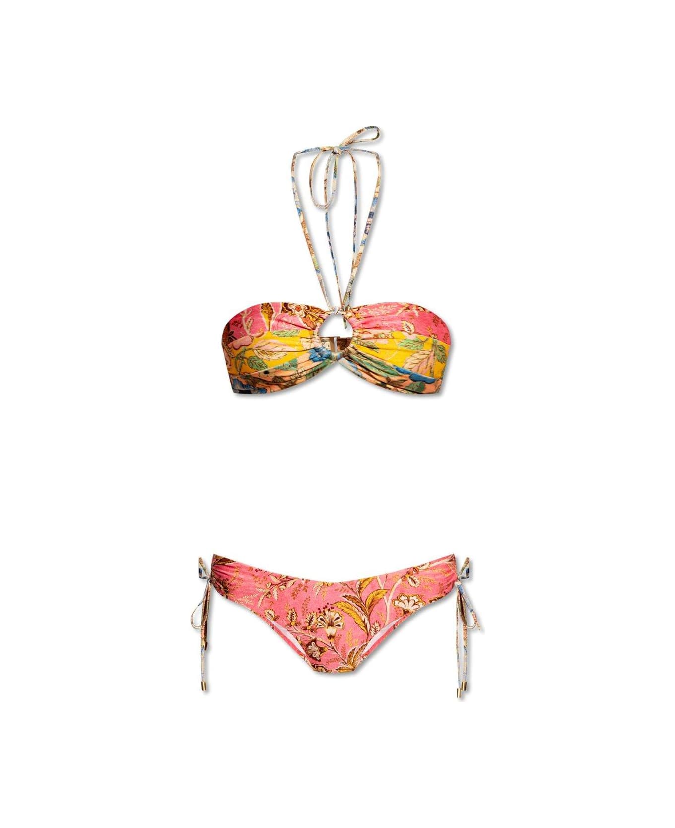 Zimmermann Junie Panelled Halter Bikini Set - Multicolor