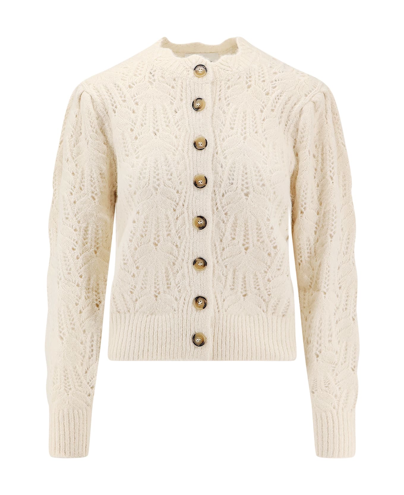 Marant Étoile Maxine Perforated Alpaca Blend Cardigan - Beige