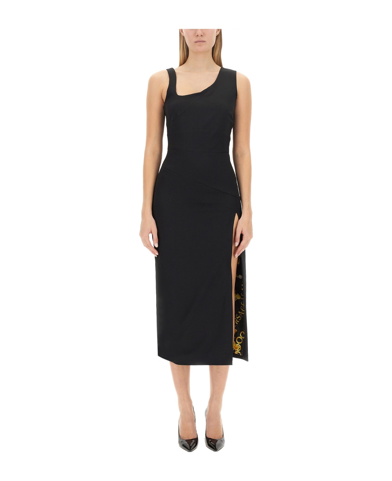 Versace Jeans Couture Midi Chain Couture Dress - Black