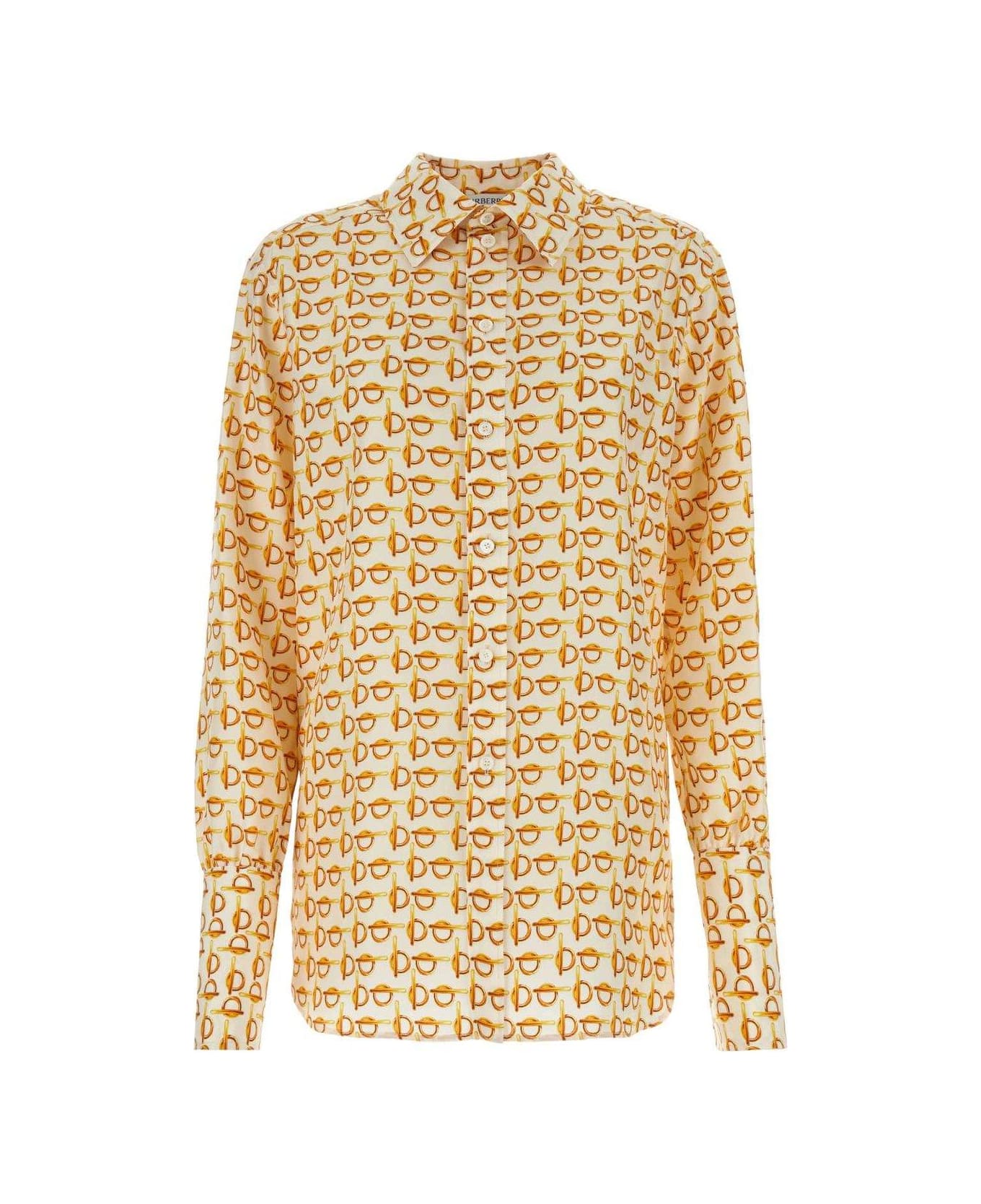 Burberry B Pattern Long-sleeved Shirt - Gold/white