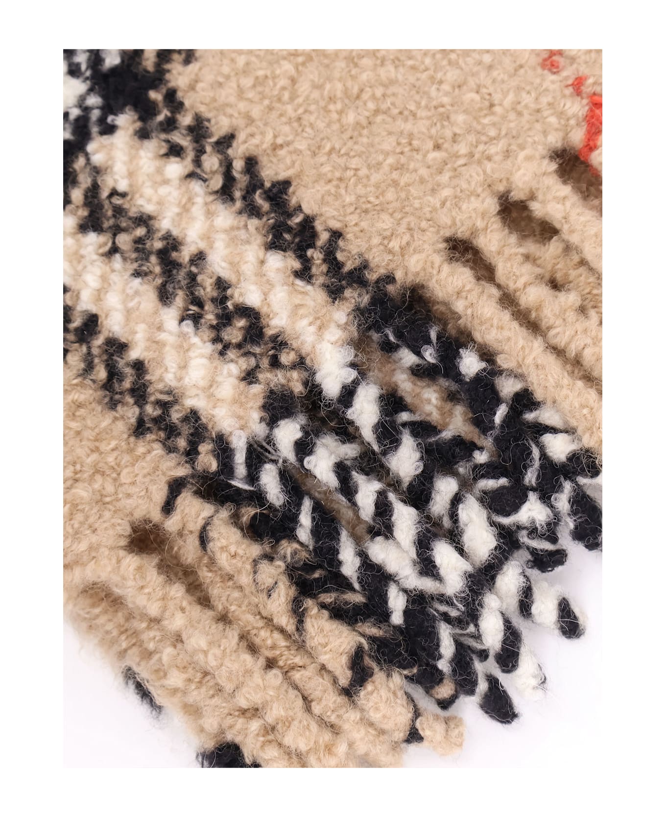 Burberry Wool Blend And Alpaca Bouclé Scarf - SAND