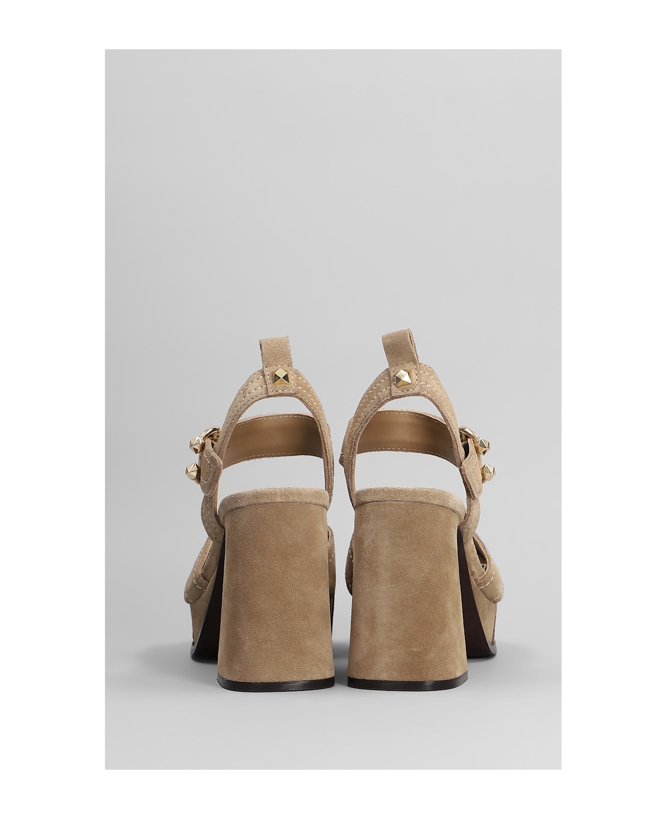 Ash Melany Sandals In Beige Suede - beige