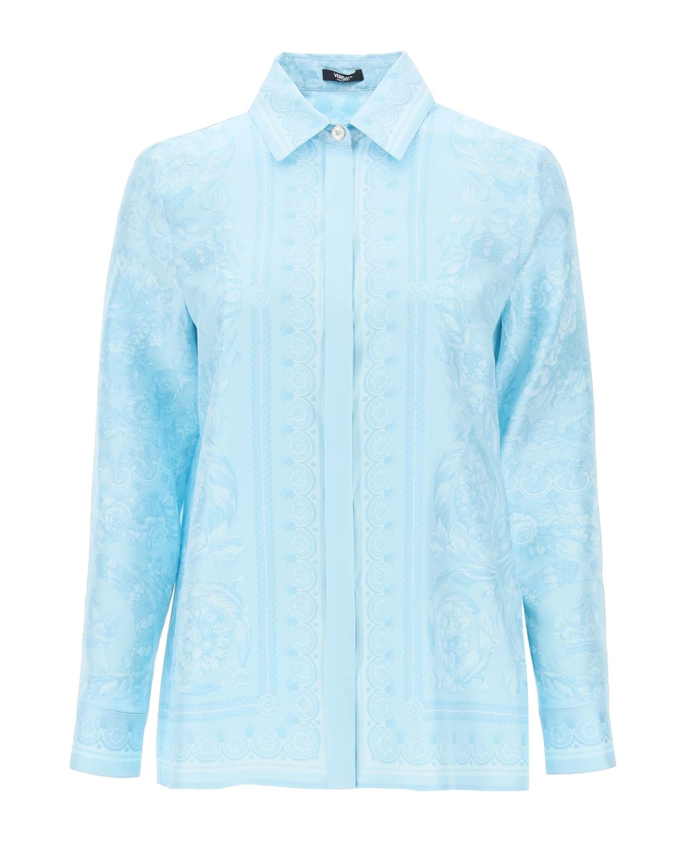 Versace Twill Silk Shirt - Pale Blue シャツ