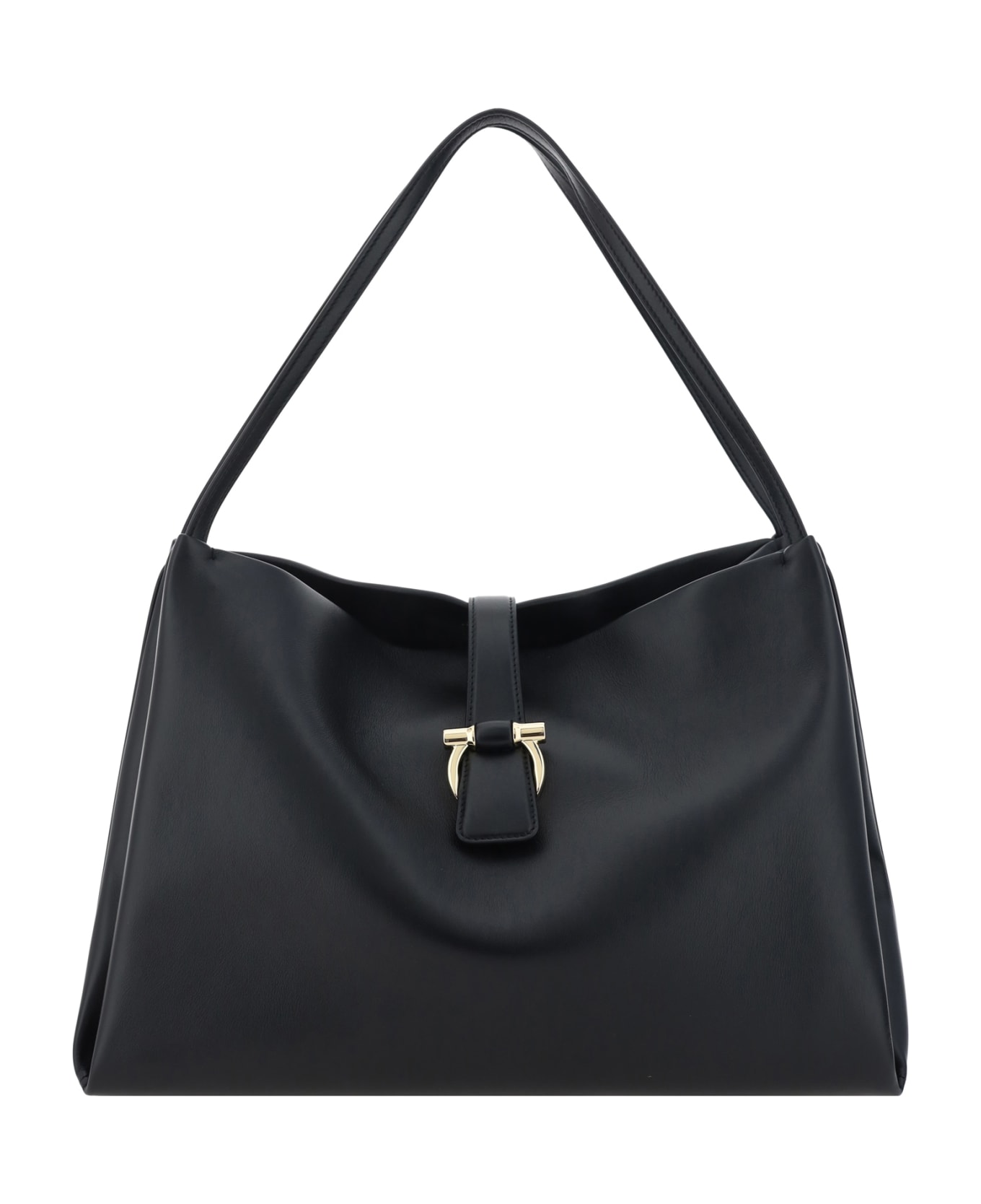 フェラガモ ハンドバッグLeather handbag with draped details