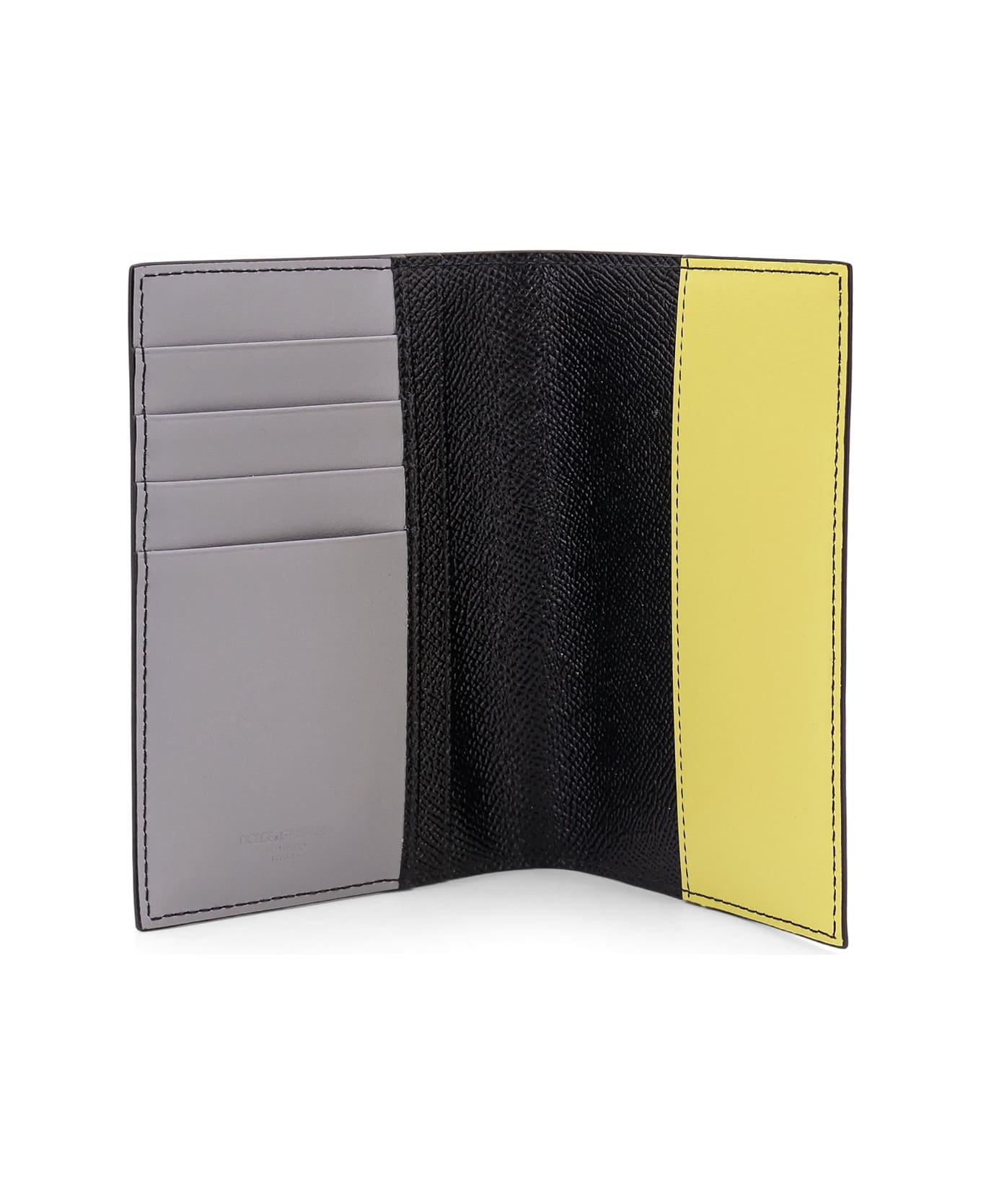 Dolce 
Gabbana Saffiano Leather Passport Holder With Clored Leather Inserts - MultiColour