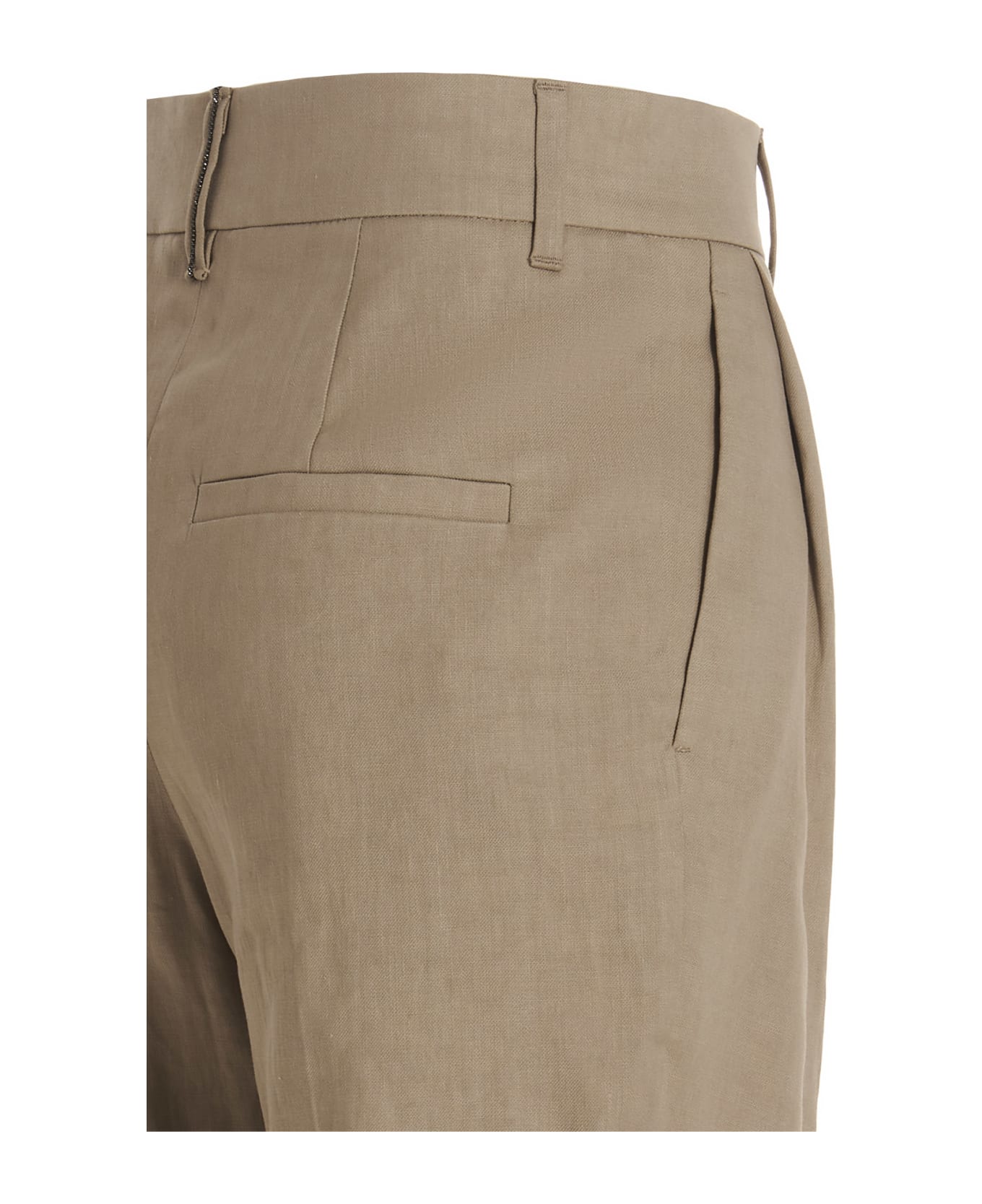 Brunello Cucinelli Linen Blend Trousers - Beige
