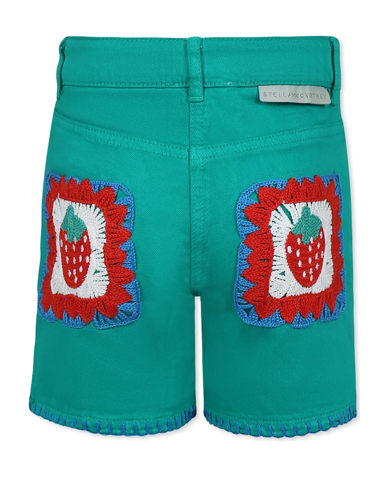 Stella McCartney Kids Green Shorts For Girl With Strawberry - Green ボトムス